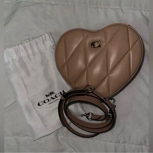 Coach Tan Heart-Shaped Crossbody Bag